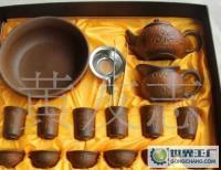 茶具销售新趋势 17件套龙凤紫砂功夫茶具在家居市场的崛起